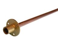 Outside Garden Tap Wall Plate Flange with 15mm x 600mm Through Wall Copper Pipe