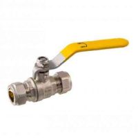 15mm Gas Lever Ball Valve With Yellow Handle