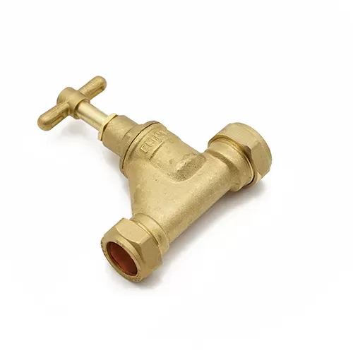Brass 25mm MDPE x 22mm Copper Stopcock Valve