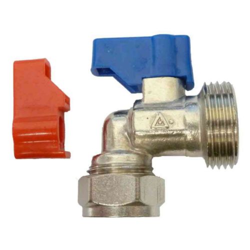 15mm x 3/4" BSP Angled Washing Machine Isolation Valve / Tap