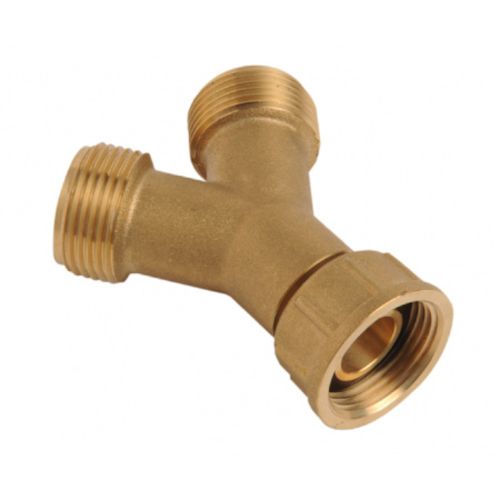 Brass Washing Machine Y Piece 2 Way Connector 3/4" BSP