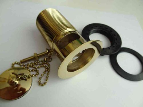 Gold Plated Bathroom Basin Waste With Plug & Chain - Slotted Tail