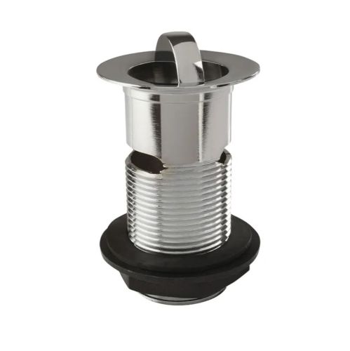 Bathroom Basin Waste With Rotary Flip Plug - Slotted Tail