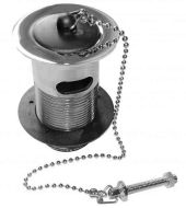 Bathroom Basin Waste With Plug & Chain - Slotted Tail