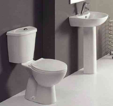 Cloakroom Suite (Toilet Pan Cistern Seat Basin Pedestal)