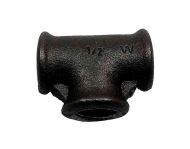 1/2" BSP Black Malleable Iron Equal Tee