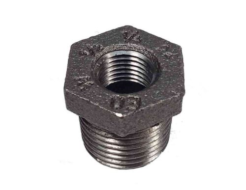 1/2" x 1/4" BSP Black Malleable Iron Reducing Bush