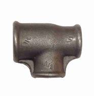 3/4" x 1/2" x 1/2" BSP Black Malleable Iron Reducing Tee