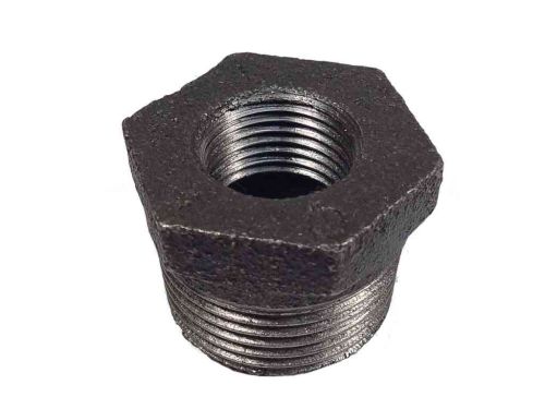 1" x 1/2" BSP Black Malleable Iron Reducing Bush