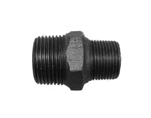 1" x 3/4" BSP Black Malleable Iron Hex Reducing Nipple