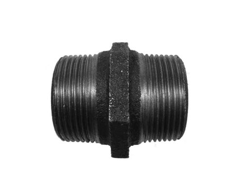 1-1/2" BSP Black Malleable Iron Hex Nipple