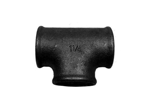 1-1/4" BSP Black Malleable Iron Equal Tee
