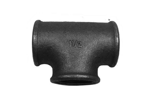 1-1/2" BSP Black Malleable Iron Equal Tee