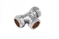 Chrome 22mm Compression Equal Tee