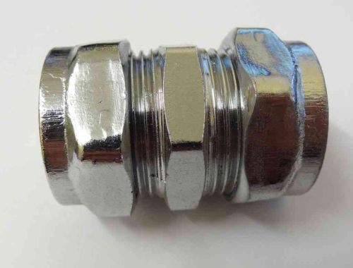 Chrome 22mm Compression Straight Coupling