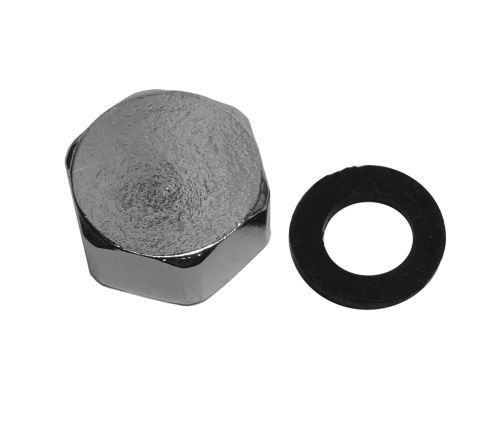 1/2" BSP Chrome Blanking Cap With Washer