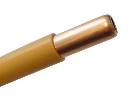 Yellow Plastic Coated 10mm Copper Pipe For Gas - Sold By The Metre