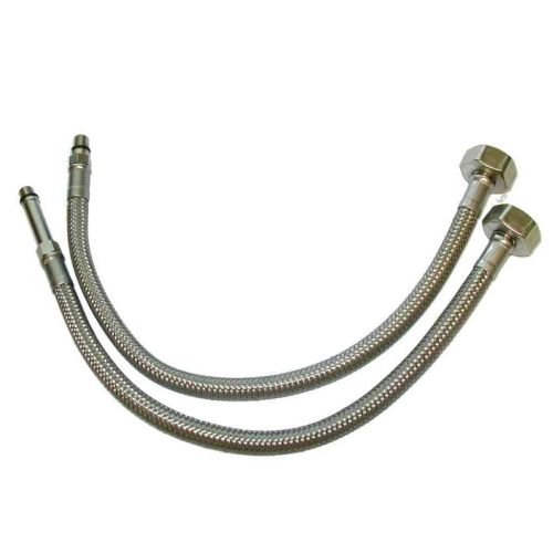 M8 (8mm) x 1/2" BSP Flexible Monobloc Tap Connector Tails (Pair)