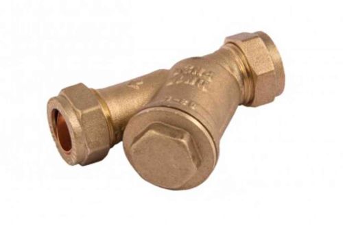 15mm Compression Brass In-Line Y Strainer / Filter