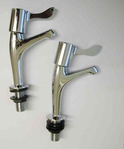 Lever High Neck Kitchen Sink Taps (Pair)
