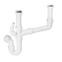 Double Bowl Kitchen Sink Plumbing Kit McAlpine SK2 (1 Machine Spigot)