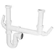 Double Bowl Kitchen Sink Plumbing Kit McAlpine SK2A (2 Machine Spigots)