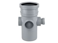 110mm (4") x 32mm (1-1/4") Push Fit Tee Grey