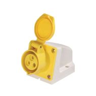 110V 16A Yellow Industrial Wall Socket IP44