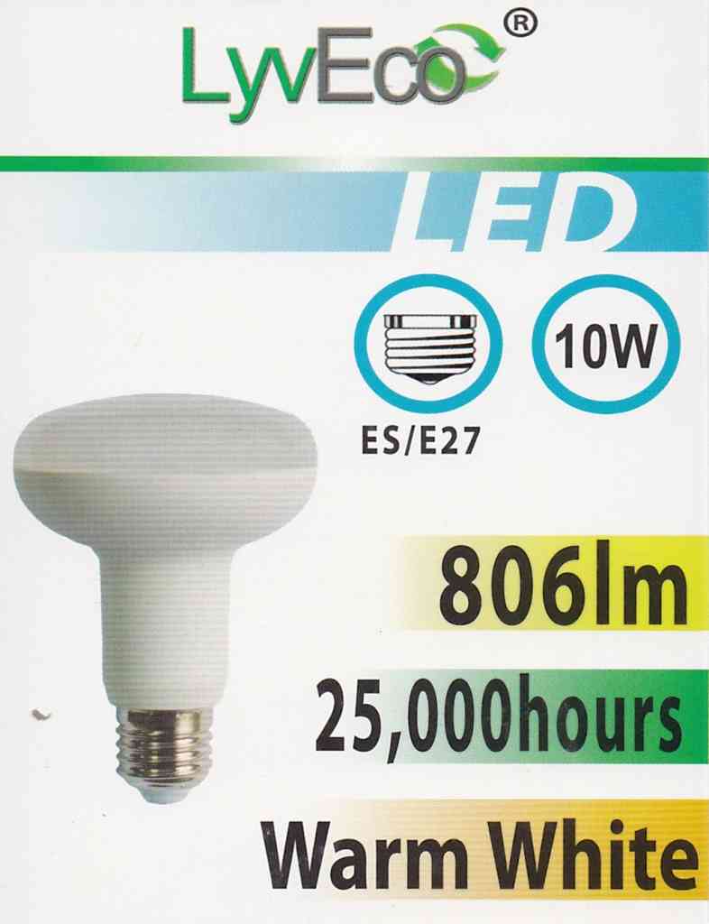 Lyveco ES R80 806lm LED 240v Reflector Warm White 10w 