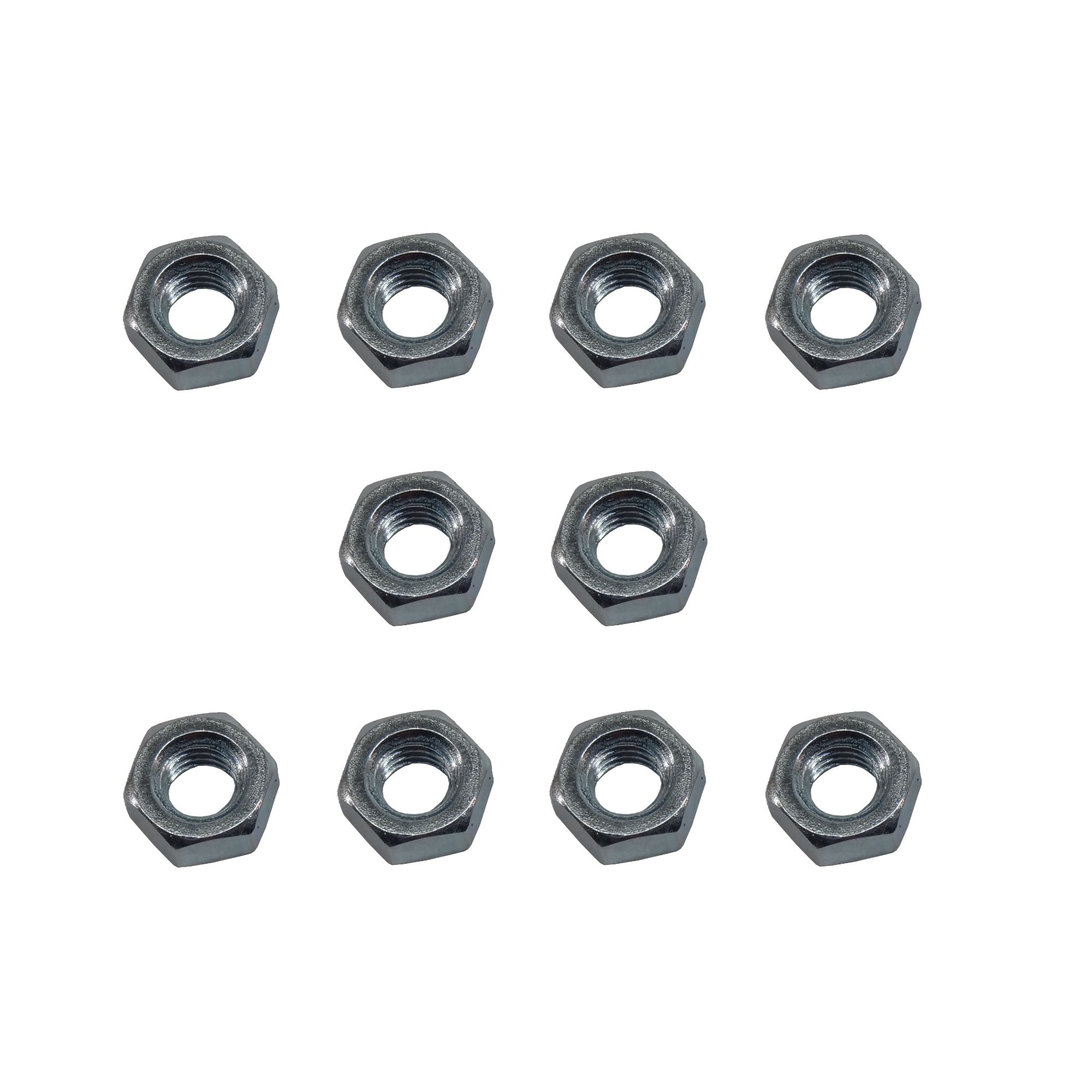 M6 (10mm) Hex Nuts 6 Pack