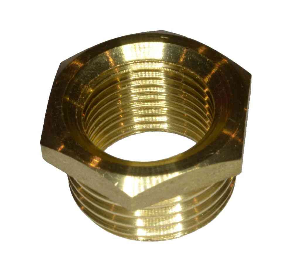 1/2" x 3/8" BSP Brass Hex Bush