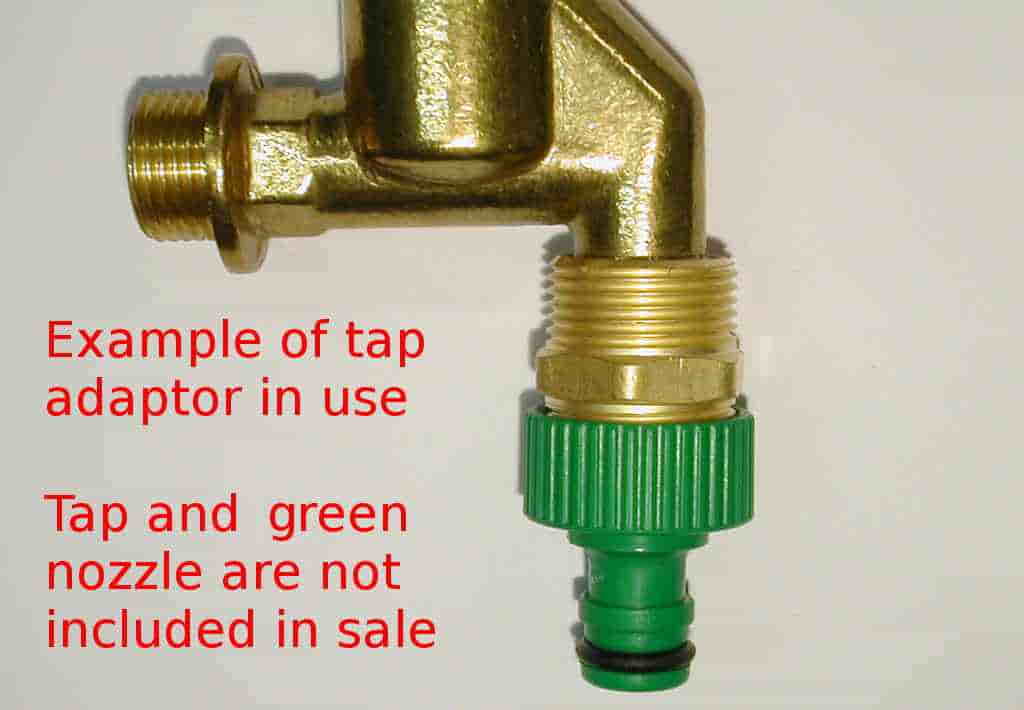 Example of tap adaptor in use with outside tap