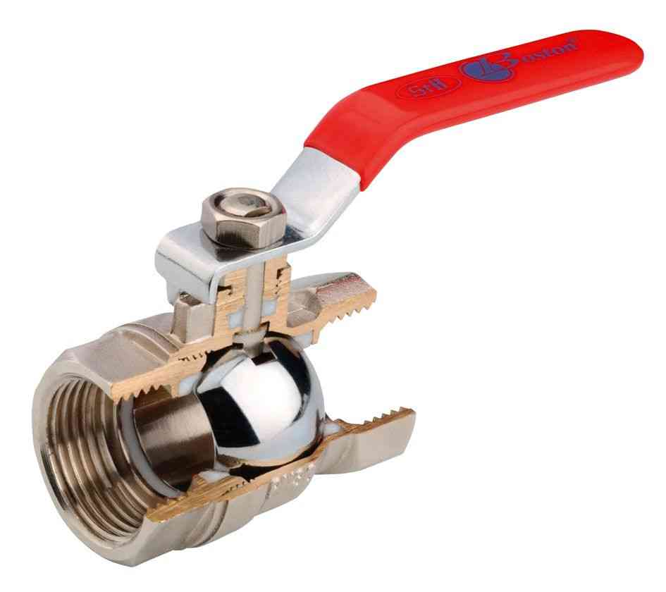 Cut away diagram of lever ball valve