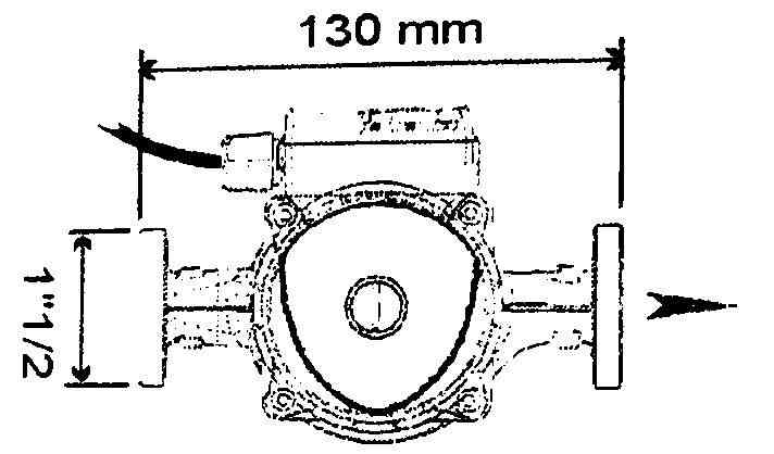 Central heating pump dimensions