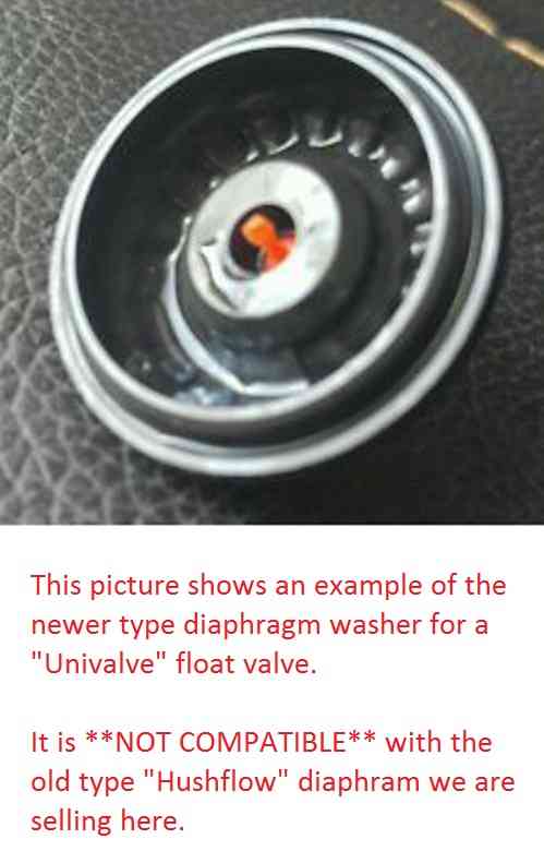 This is a sample of the NEW type Hushflow diaphragm, it is not compatible with the OLD type washer we are selling here.